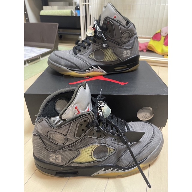 靴/シューズNIKE AIR JORDAN 5 RETRO SP OFF-WHITE blk