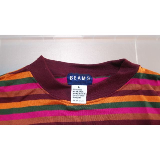 BEAMS(ビームス)のBEAMS　マルチボーダーTシャツ　サイズ：Ｌ　未着用 メンズのトップス(Tシャツ/カットソー(半袖/袖なし))の商品写真