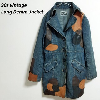 90s vintage ロングデニムジャケット　デニムシャツ　Ｇジャン(Gジャン/デニムジャケット)