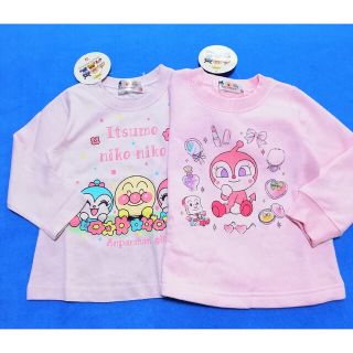 アンパンマン(アンパンマン)の新品　90cm　アンパンマン　春女の子長袖セット⑦　ピンク×ピンク(Tシャツ/カットソー)