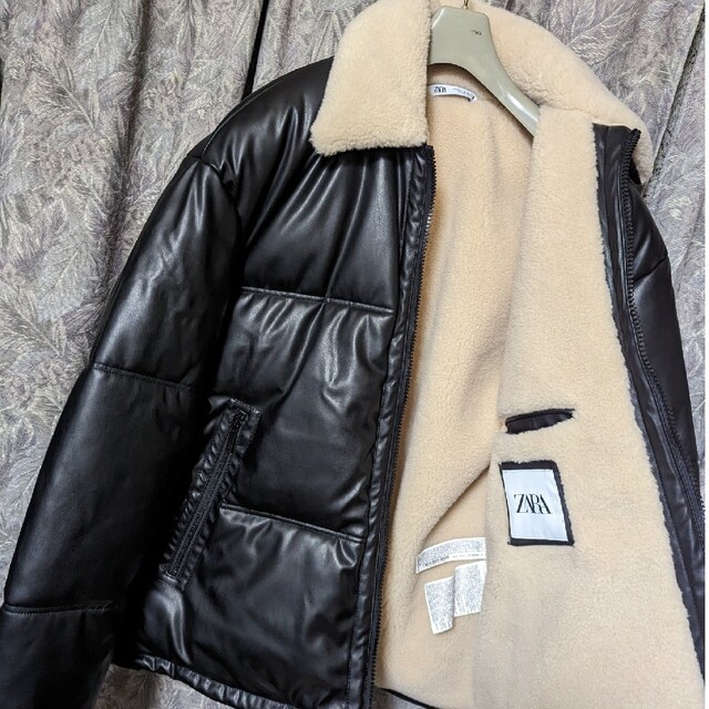 完売品ZARAフェイクレザーボアパフジャケット | svetinikole.gov.mk