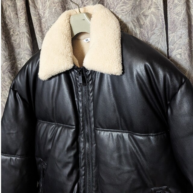 完売品ZARAフェイクレザーボアパフジャケット | svetinikole.gov.mk