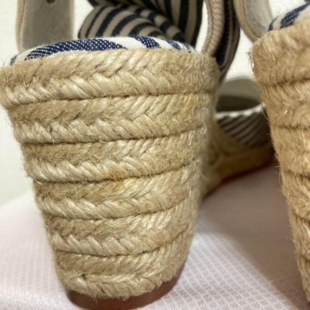 ZARA TRAFALUC サンダル ウェッジ ストライプ 美品 38 24.5