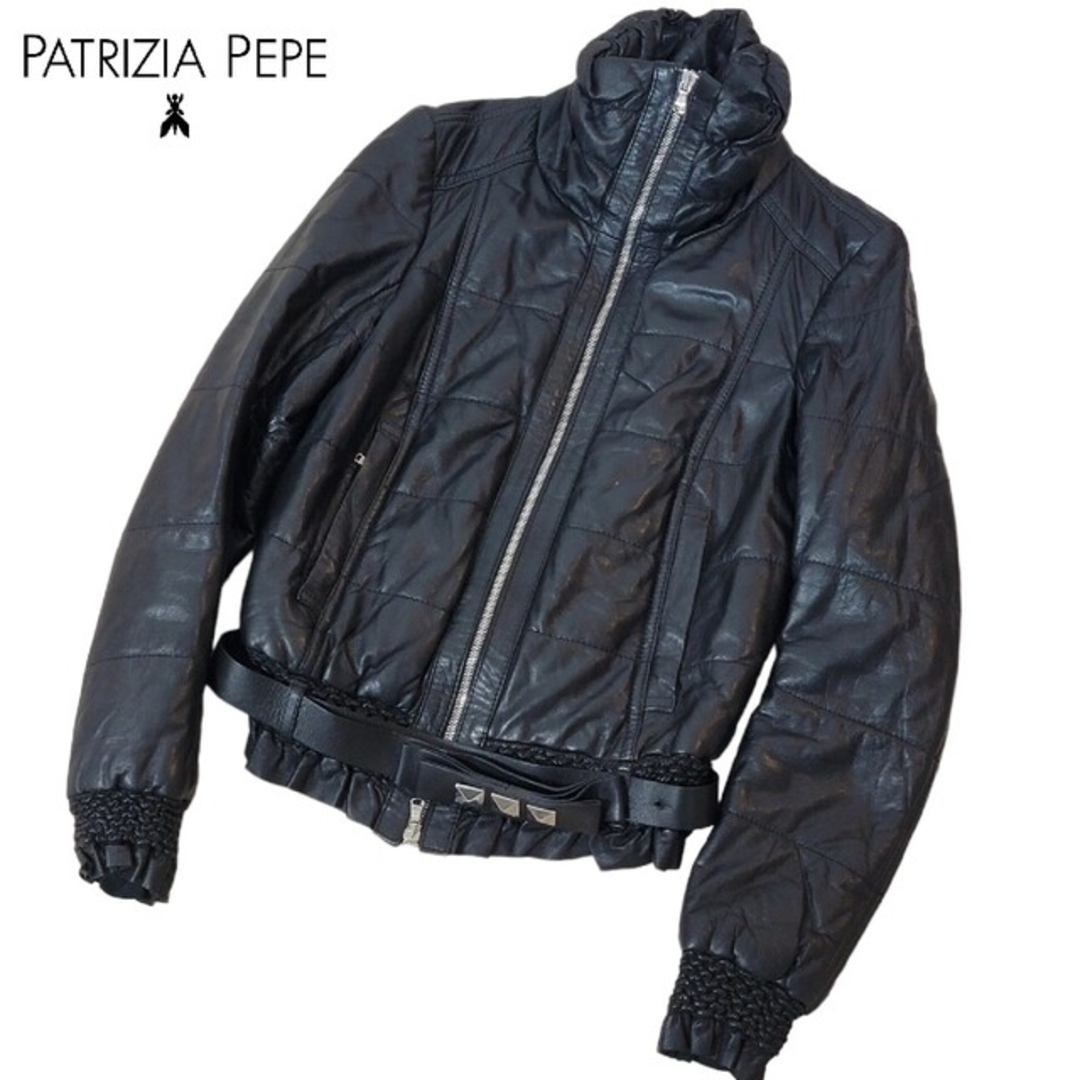 【極美品】パトリツィアペペ PATRIZIA PEPE 中綿 レザージャケット