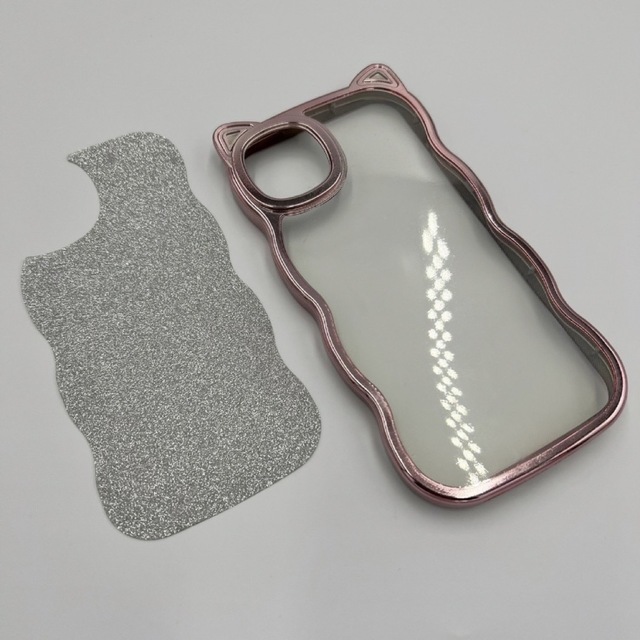 新作商品 スマホケース 猫耳 波フレーム クリア メタル 猫 猫好き 11 iPhone11ProMax ケース クリア ネコ耳 メタル 波フレーム 猫