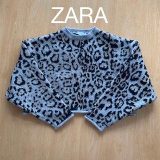 ザラ(ZARA)の【美品】ZARA レオパード柄 クロップド ニット(ニット/セーター)