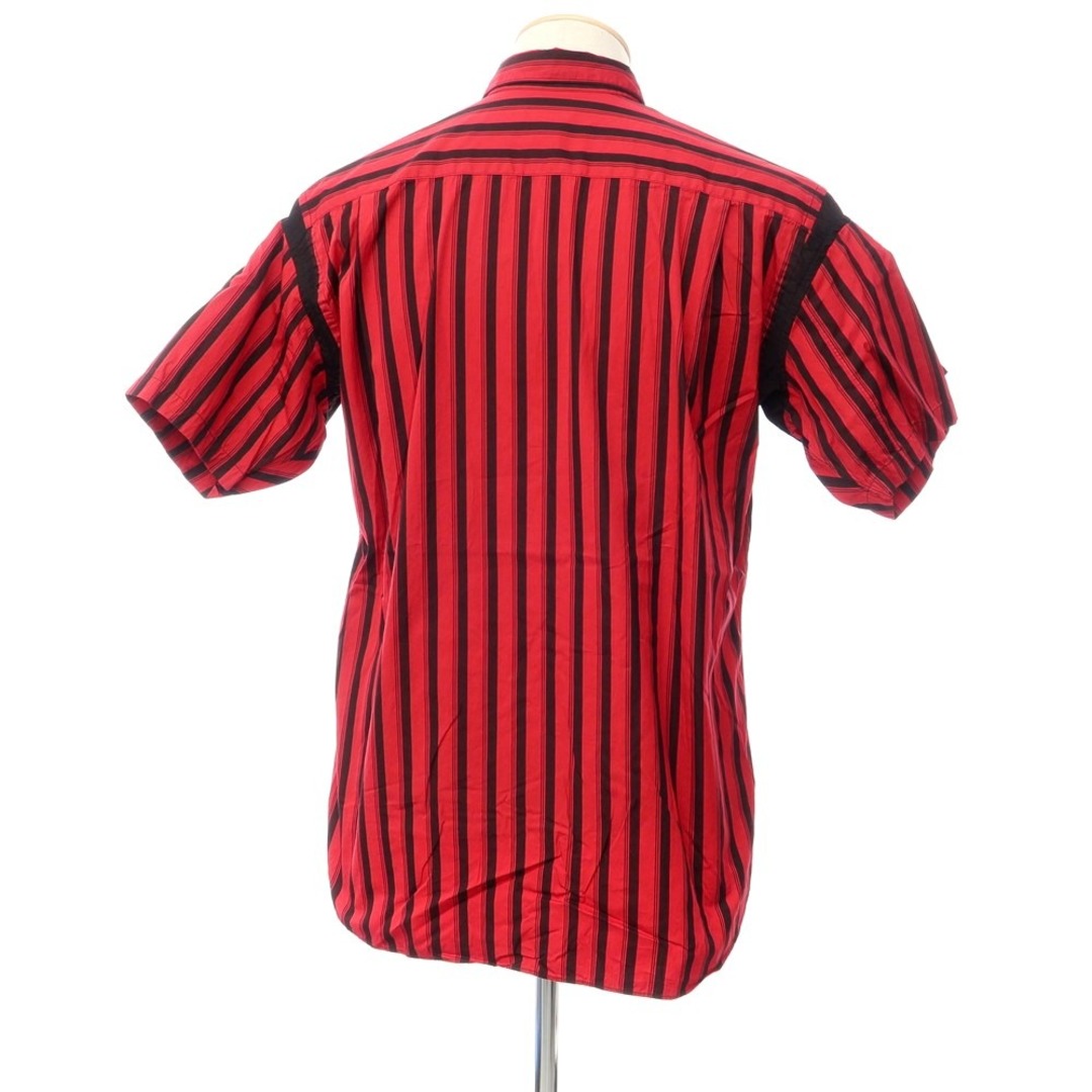 【未使用】コムデギャルソンシャツ COMME des GARCONS SHIRT 2022年春夏 製品染コットン ストライプ 半袖シャツ【サイズS】【メンズ】
