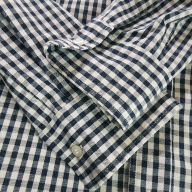 Simplicite(シンプリシテェ)のシンプリシテェ シャツ オープンカラー 長袖 ギンガムチェック 紺 ネイビー レディースのトップス(シャツ/ブラウス(長袖/七分))の商品写真