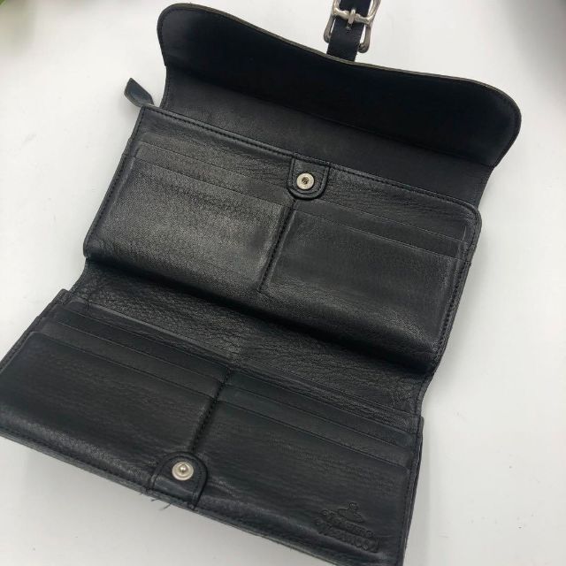 希少 ヴィヴィアンウエストウッド 長財布 レザーブラック ベルト付き