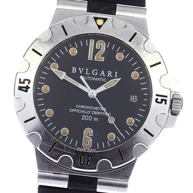 海外販売× BVLGARI ブルガリ スクーバ SD38S ラバーベルト