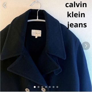 カルバンクライン(Calvin Klein)のcalvin klein jeans Pコート　ブラック　Mサイズ　ルーマニア製(ピーコート)