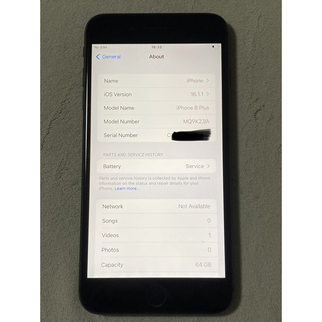 iPhone 8 Plus Space Gray 64 GB SIMフリー