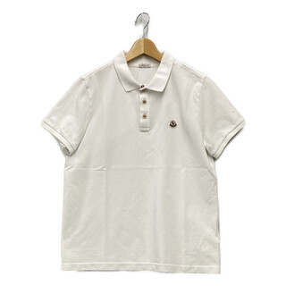 モンクレール(MONCLER)のモンクレール 半袖ポロシャツ ホワイト ワンポイント メンズ L(ポロシャツ)