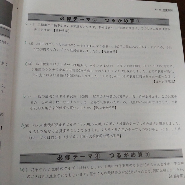 四谷大塚　予習シリーズ　入試実践問題集　有名校対策　算数　6年　下　中学受験