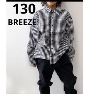 ブリーズ(BREEZE)のキッズ　ギンガムチェック　シャツ　130  ボタン　カッターシャツ ブリーズ(Tシャツ/カットソー)