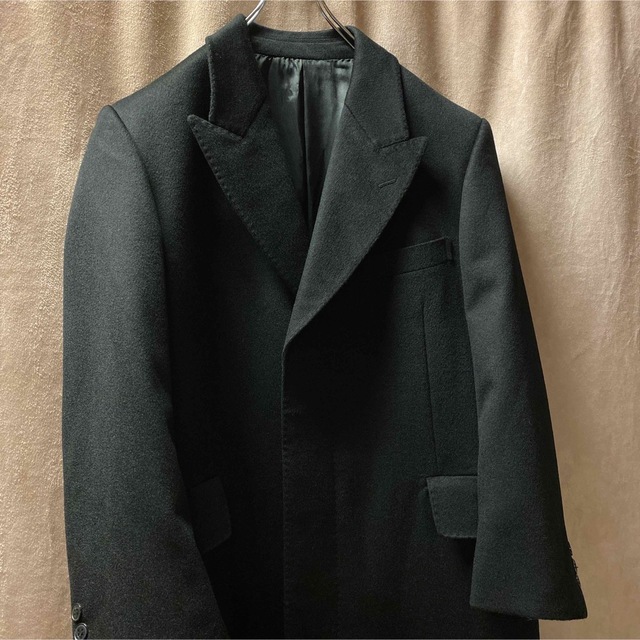 Jil Sander - イタリア製 カシミヤ チェスターコート 古着 黒 vintage