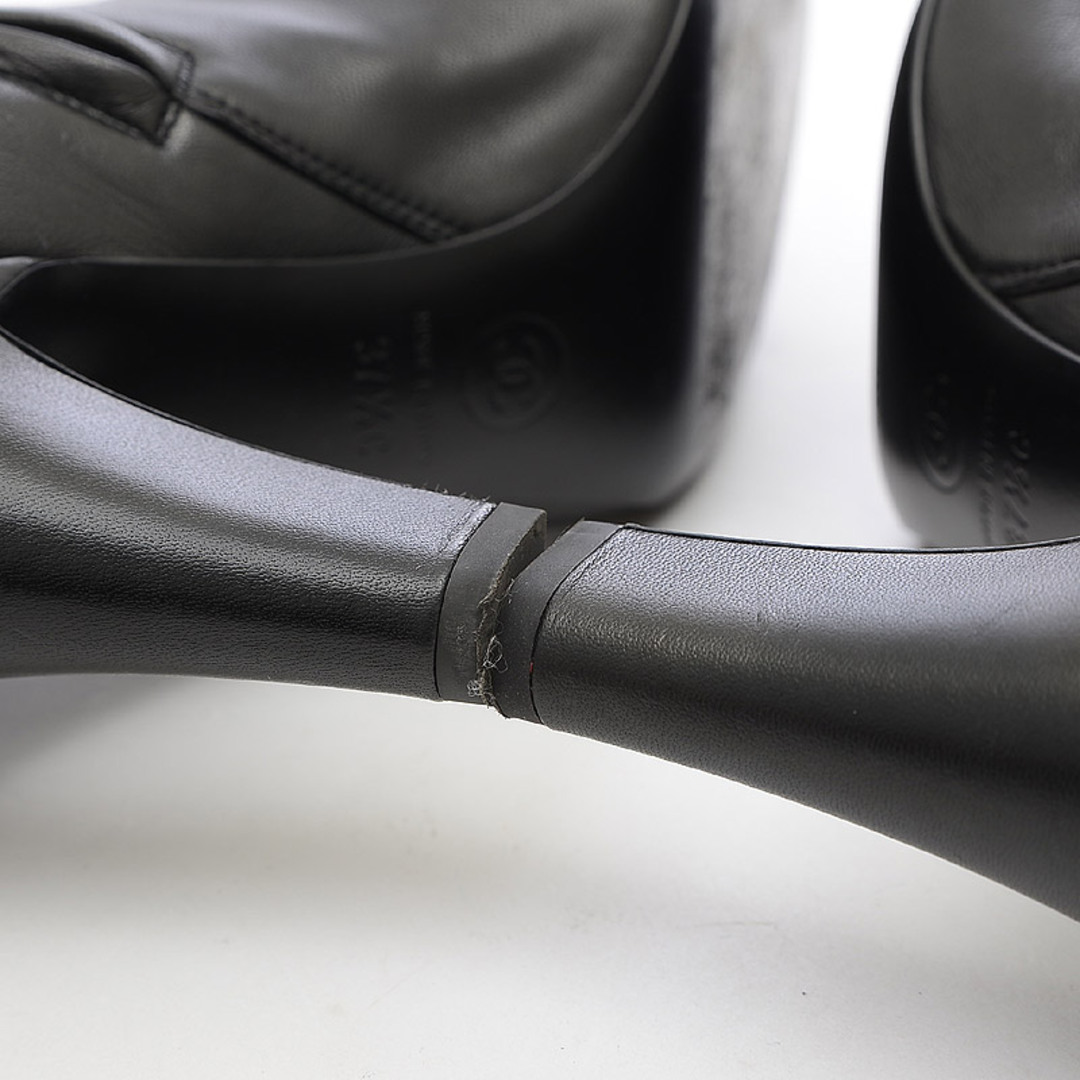 CHANEL(シャネル)のシャネル ロングブーツ レザー ブラック G38020 #37.5C レディースの靴/シューズ(ブーツ)の商品写真