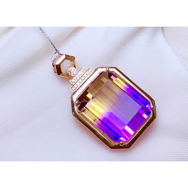 天然】アメトリン ペンダントトップ k18 17.5ct-