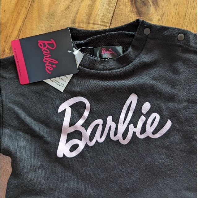 Barbie(バービー)の新品☆【Barbie バービー】チュール ワンピース ブラック ストライプ 90 キッズ/ベビー/マタニティのキッズ服女の子用(90cm~)(ワンピース)の商品写真