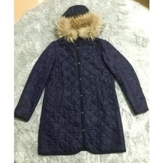 スモックショップ(THE SMOCK SHOP)のスモックショップ キルティングロングジャケット  ファーフードつき(ロングコート)