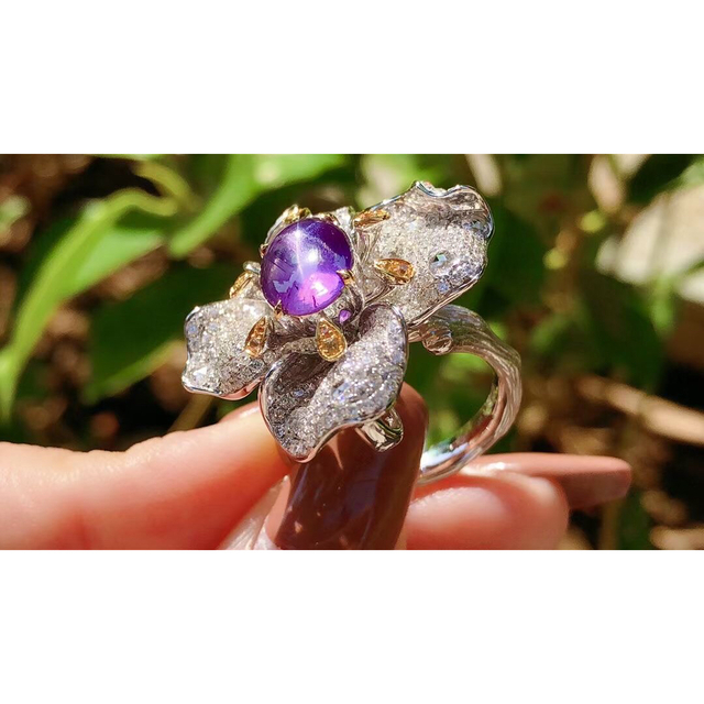 天然 スターサファイア リング ペンダントトップ2Way4.3ct k18