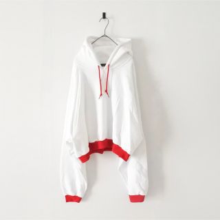 ショート丈 ビッグサイズ スウェット パーカー ホワイト BIG PARKA(パーカー)