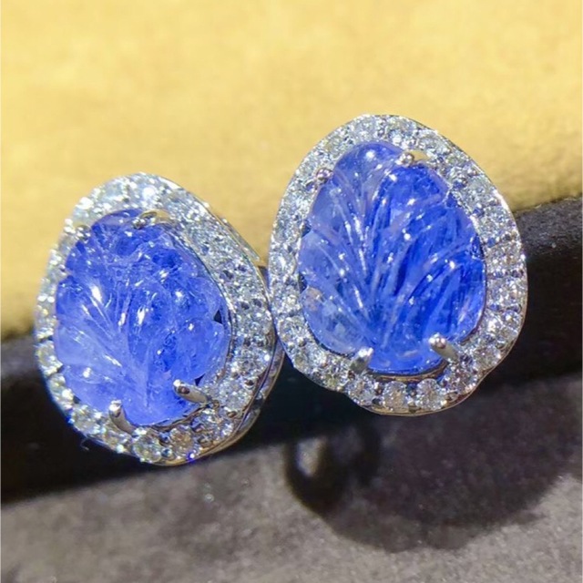 大人気新品 天然 ブルーサファイア ダイヤ ピアス8.9ct k18 ¥ ピアス