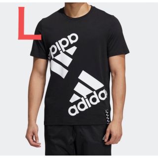 アディダス(adidas)のアディダス　ロゴTシャツ  ブラック　Ｌサイズ Tシャツ(Tシャツ/カットソー(半袖/袖なし))