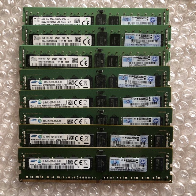 8GB 1Rx4 PC4-2133P 8枚セット