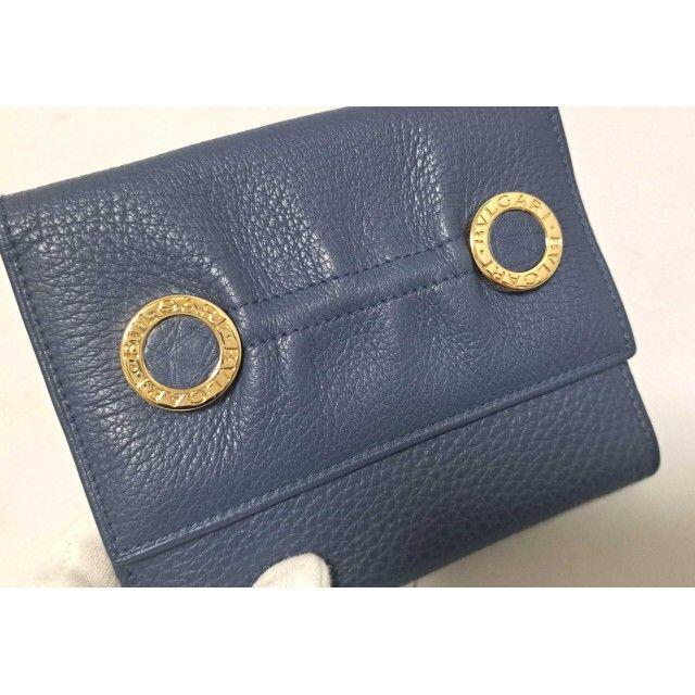BVLGARI - 新品同様 ブルガリ 長財布 二つ折り 財布 ブルー 青 レザー