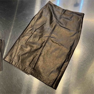 ブルネロクチネリ(BRUNELLO CUCINELLI)のブルネロクチネリ　レザースカート ⭐︎(ひざ丈スカート)