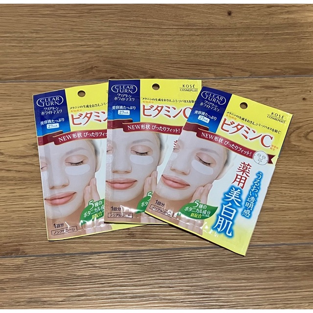 KOSE(コーセー)のクリアターンホワイトマスクVC e ３枚 コスメ/美容のスキンケア/基礎化粧品(パック/フェイスマスク)の商品写真
