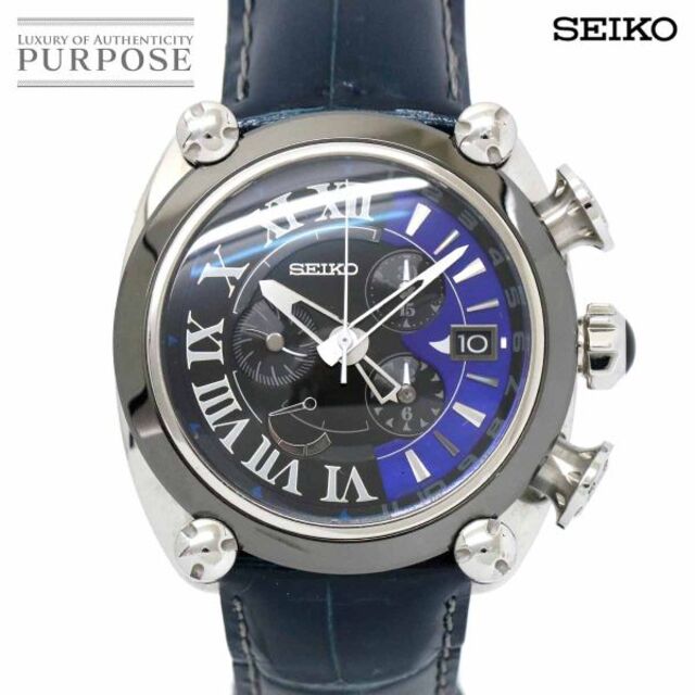 新品登場 スプリングドライブ ガランテ SEIKO セイコー - SEIKO SBLA093 90126684 VLP Galante 自動巻き 文字盤 ブラック 0AS0 5R86 クロノグラフ 腕時計 メンズ 腕時計(アナログ)