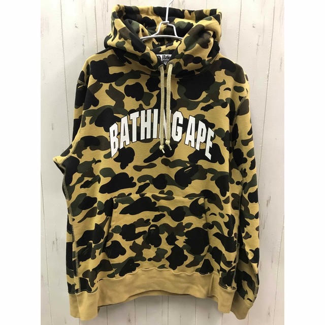 A BATHING APE　イエロービッグカモ　スウェットパーカーLサイズ