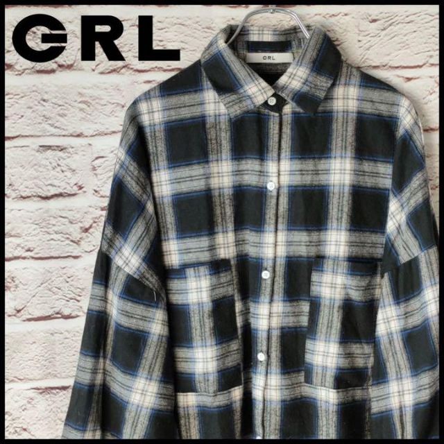 GRL(グレイル)のGRL　グレイル　トップス　ロングチェックシャツ　レディース【フリーサイズ】 レディースのトップス(シャツ/ブラウス(長袖/七分))の商品写真