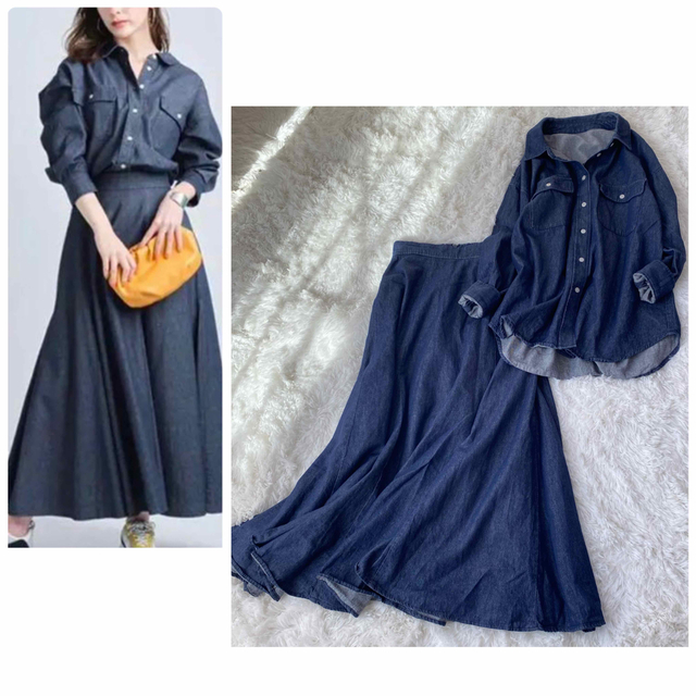 極美品✨アルページュストーリー シャツ セットアップ 春服 デニム スカート