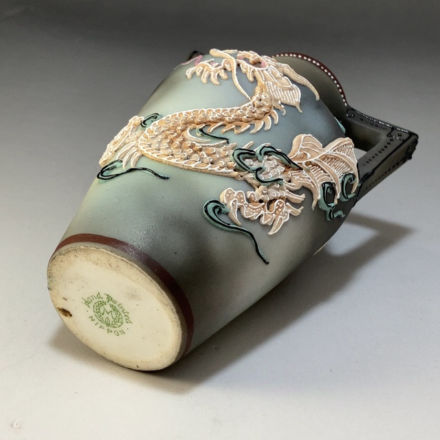 ☆希少☆オールドノリタケ ドラゴン盛り上げ 花瓶 高さ10cm WW1879