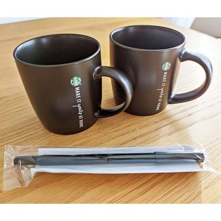 スターバックスコーヒー(Starbucks Coffee)の【非売品】スターバックス　手書きメッセージが書ける　マグカップ2個　専用ペン(グラス/カップ)