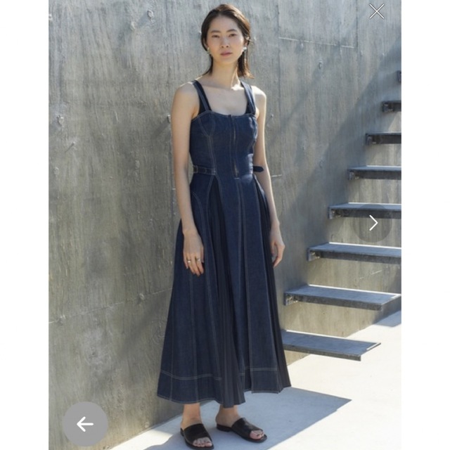 美品♡CASA FLINE カーサフライン フロントホックデニムロングワンピース