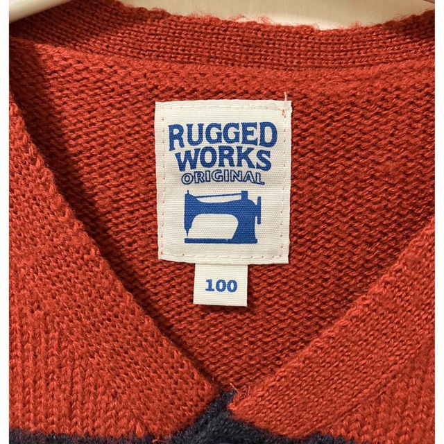 RUGGEDWORKS(ラゲッドワークス)のラゲッドワークス　ニットカーディガン100 キッズ/ベビー/マタニティのキッズ服男の子用(90cm~)(ジャケット/上着)の商品写真