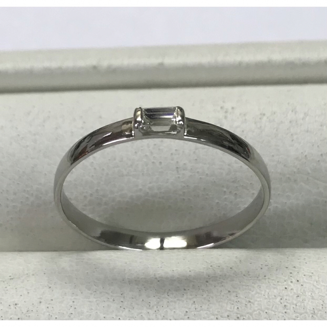 ☆大きめの20号☆プラチナPt900/スクエアダイヤモンドリング☆0.15ct
