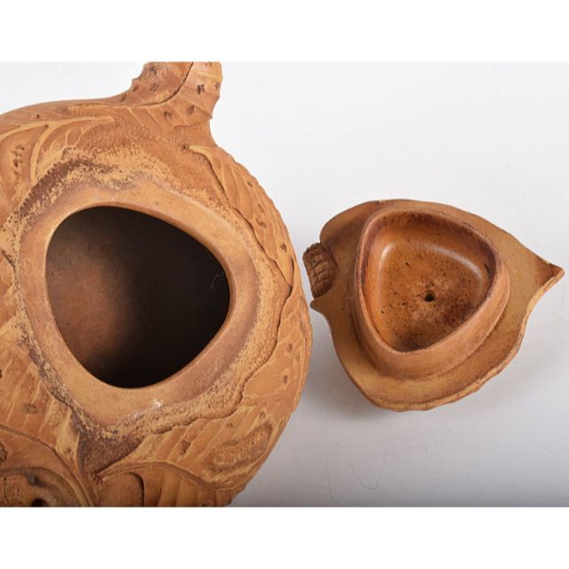 中国 紫砂 黄泥 陳鳴遠製 桑の葉に蚕 急須 茶壷 D R5364Eの通販 中国 紫砂 黄泥 陳鳴遠製 桑の葉に蚕 急須 茶壷 D R5364Eの通販
