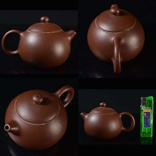 中国 紫砂 朱泥 急須 茶壷 在銘 袱紗・時代箱付 Y R5938