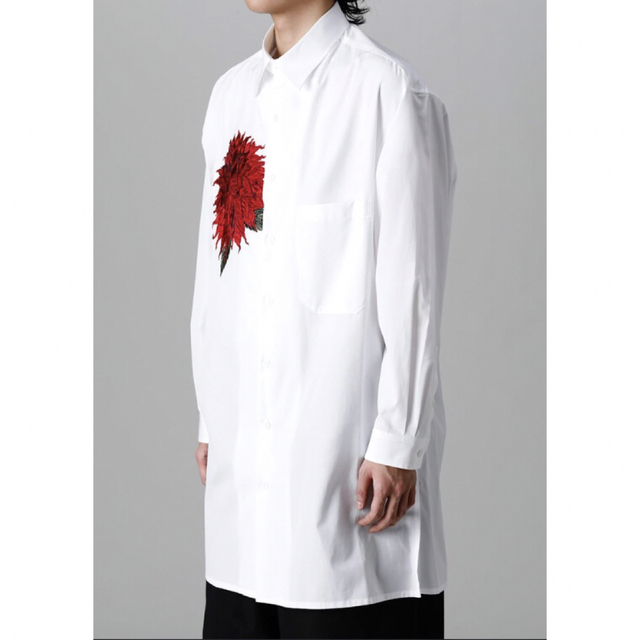 Yohji Yamamoto POUR ダリア刺繍シャツ HOMME ヨウジヤマモト メンズ