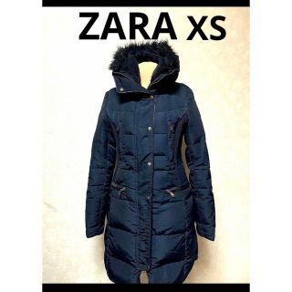 ZARA BASIC【XS】黒　ダウン　ロングコート　フェイクファーフード　極暖