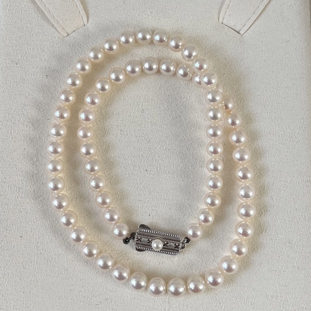 MIKIMOTO  ミキモト　ネックレス　6.0-6.5㎜　Mチャーム　冠婚葬祭