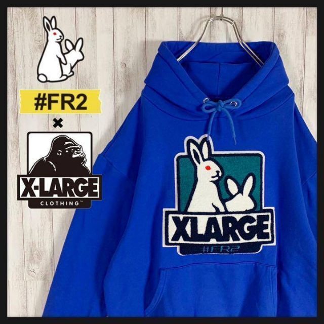 最高デザイン】 FR2 XLARGE 限定コラボ パイルロゴ 色情兎 パーカー