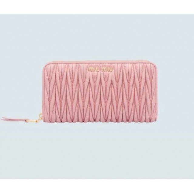 miumiu(ミュウミュウ)のmiu miu ミュウミュウ マテラッセ ナッパレザー 長財布 ピンク レディースのファッション小物(財布)の商品写真