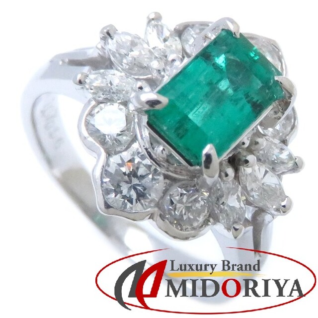 良質 リング 指輪 エメラルド1.07ct ダイヤモンド0.96ct 10.5号 Pt900