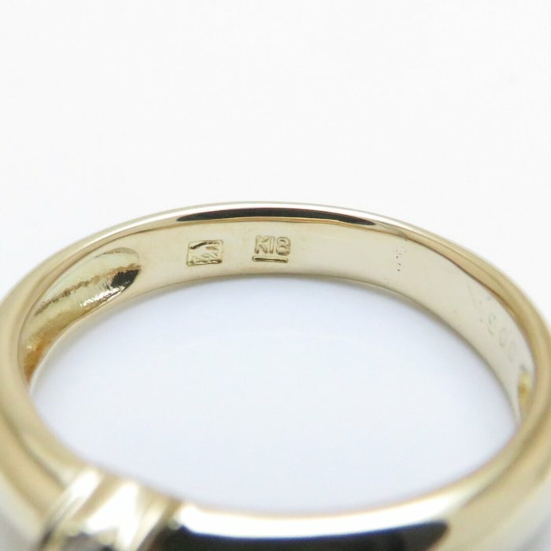 パール リング 指輪 8.5号 真珠5.5ミリ ダイヤモンド0.031ct K18YG イエローゴールド/64749【中古】【FJ】 レディースのアクセサリー(リング(指輪))の商品写真